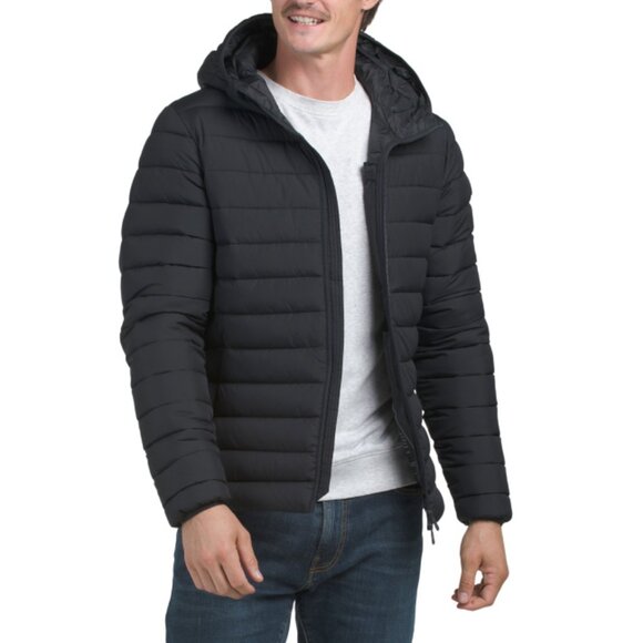 SAVE THE DUCK Black Marco Quilted Hooded Jacket - Picture 1 of 2